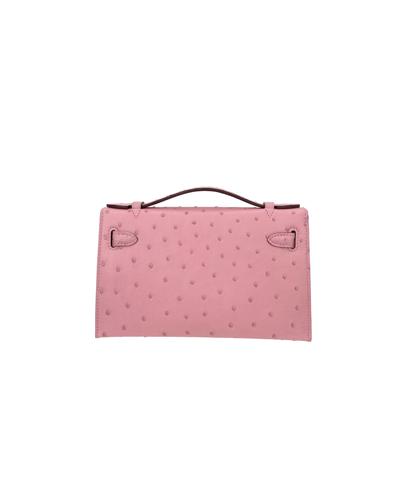Ladies' handbags made of ostrich leather, size 22