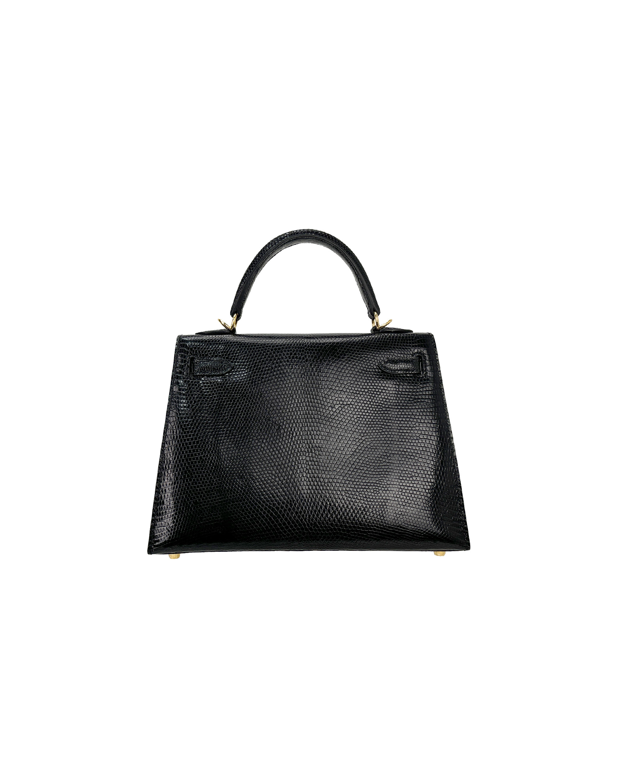 Ladies' hand-carrying and crossbody bag made of lizard leather, size 25
