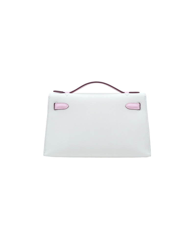 Ladies' handbag in a color-blocked design made of cowhide, size 22