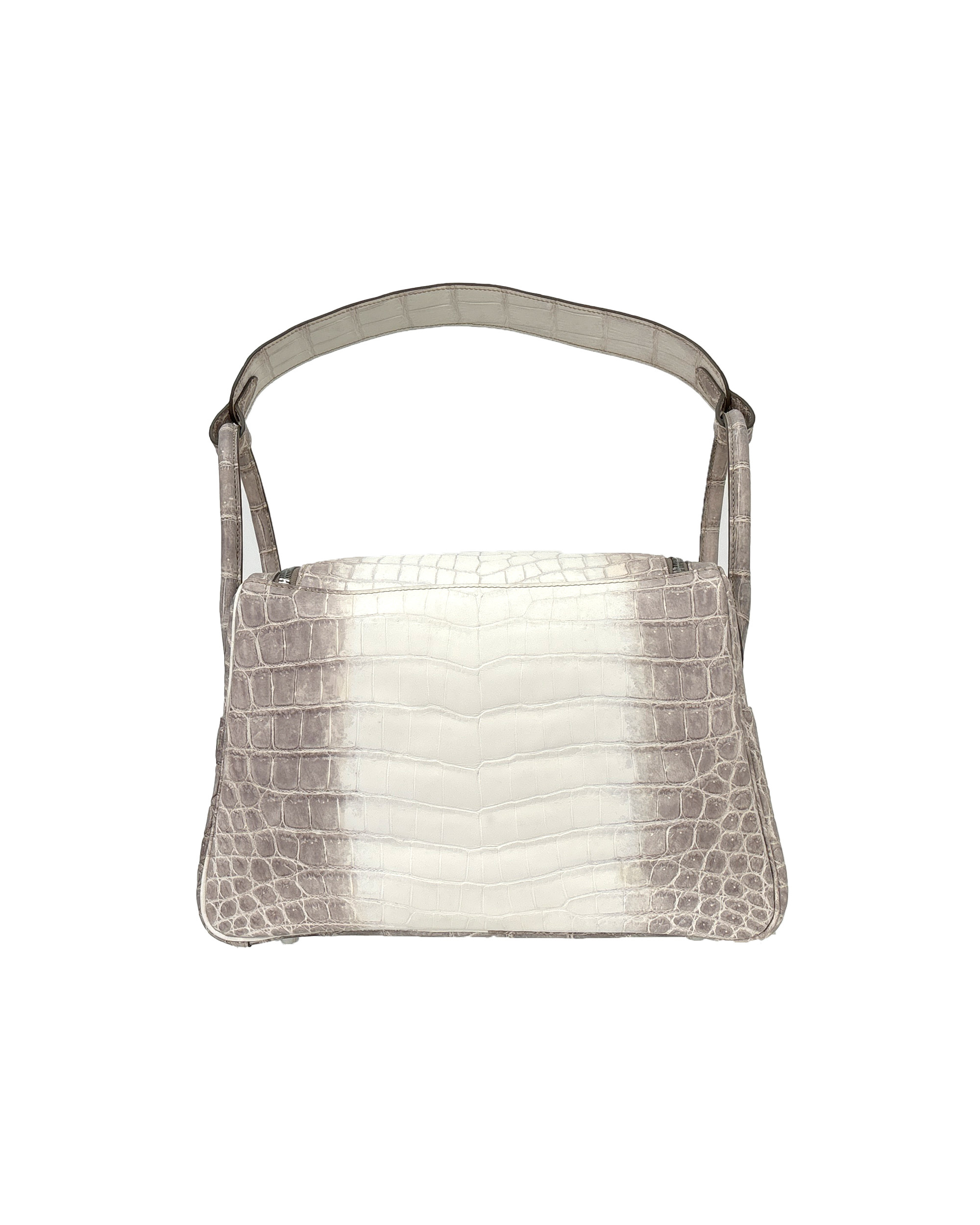 Handmade single-shoulder Himalayan Nile crocodile leather bag, size 30