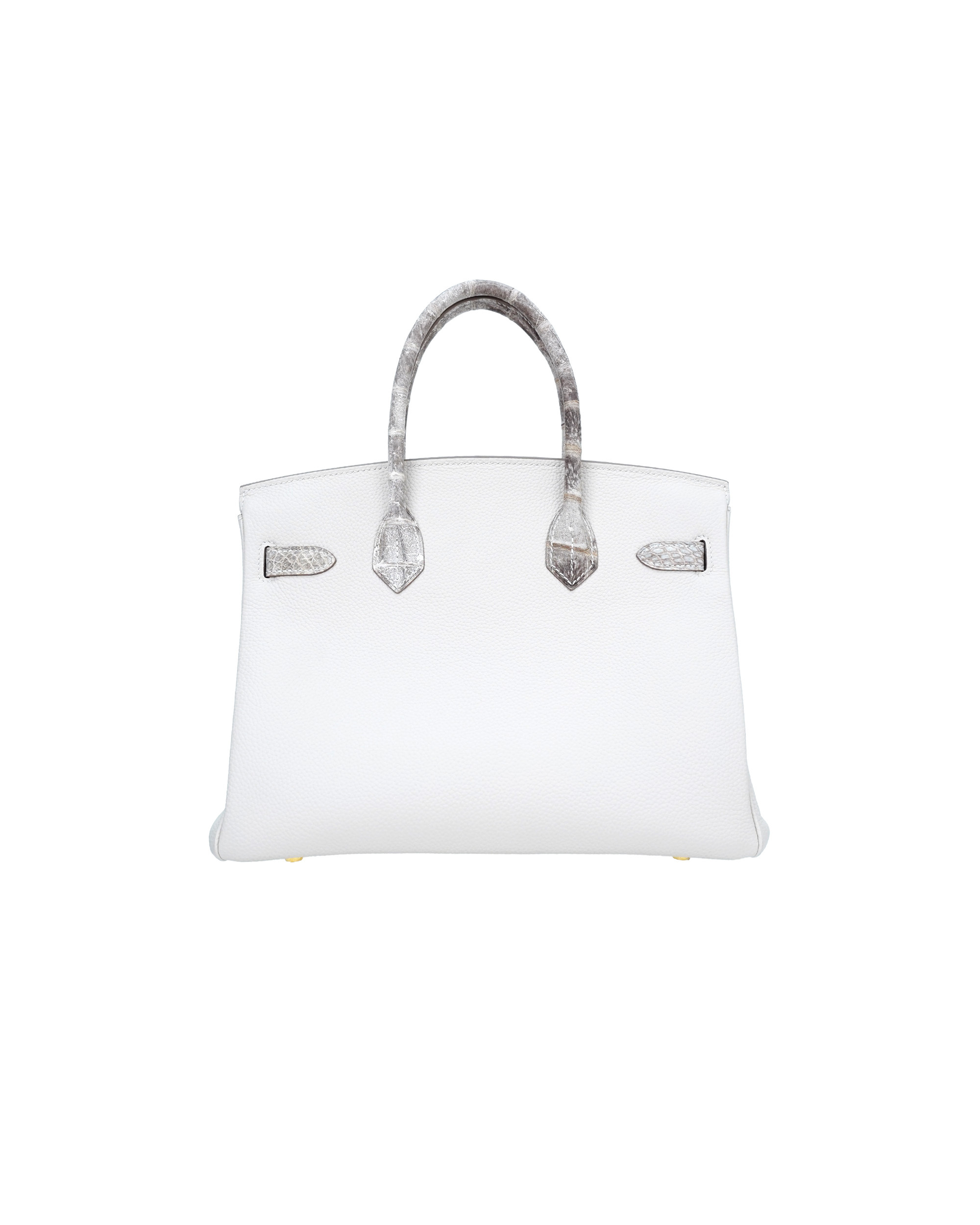 Ladies' hand-made bags in size 25, made of crocodile leather and cowhide combined.