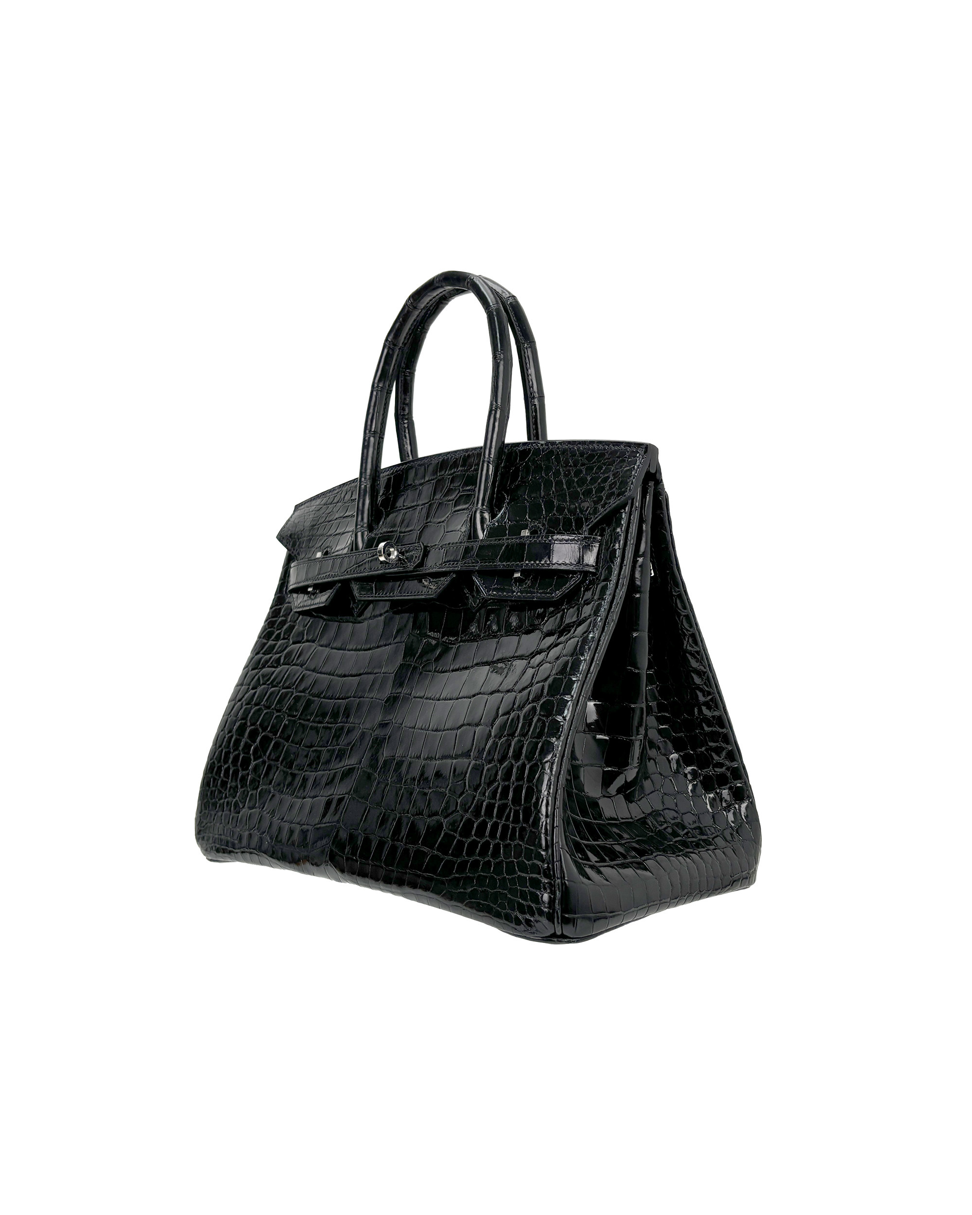 Ladies' hand-made bags, made of saltwater crocodile leather, size 30