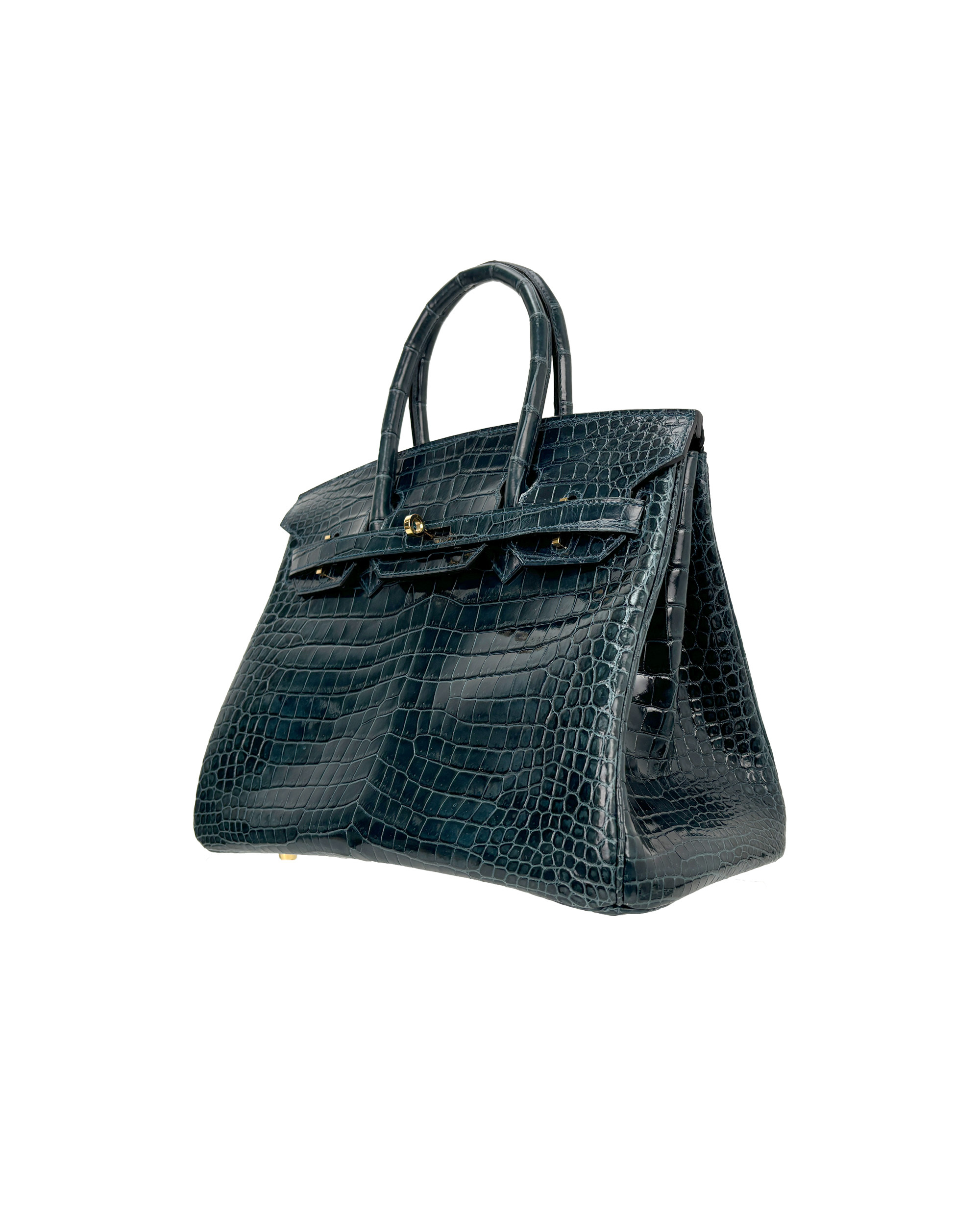 Ladies' hand-made bags, made of saltwater crocodile leather, size 30