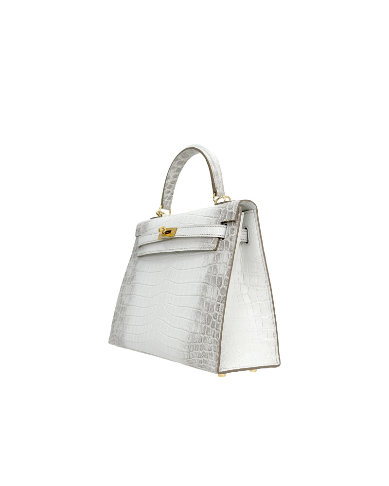 Ladies' handbags in size 25 made of Himalayan Nile crocodile leather