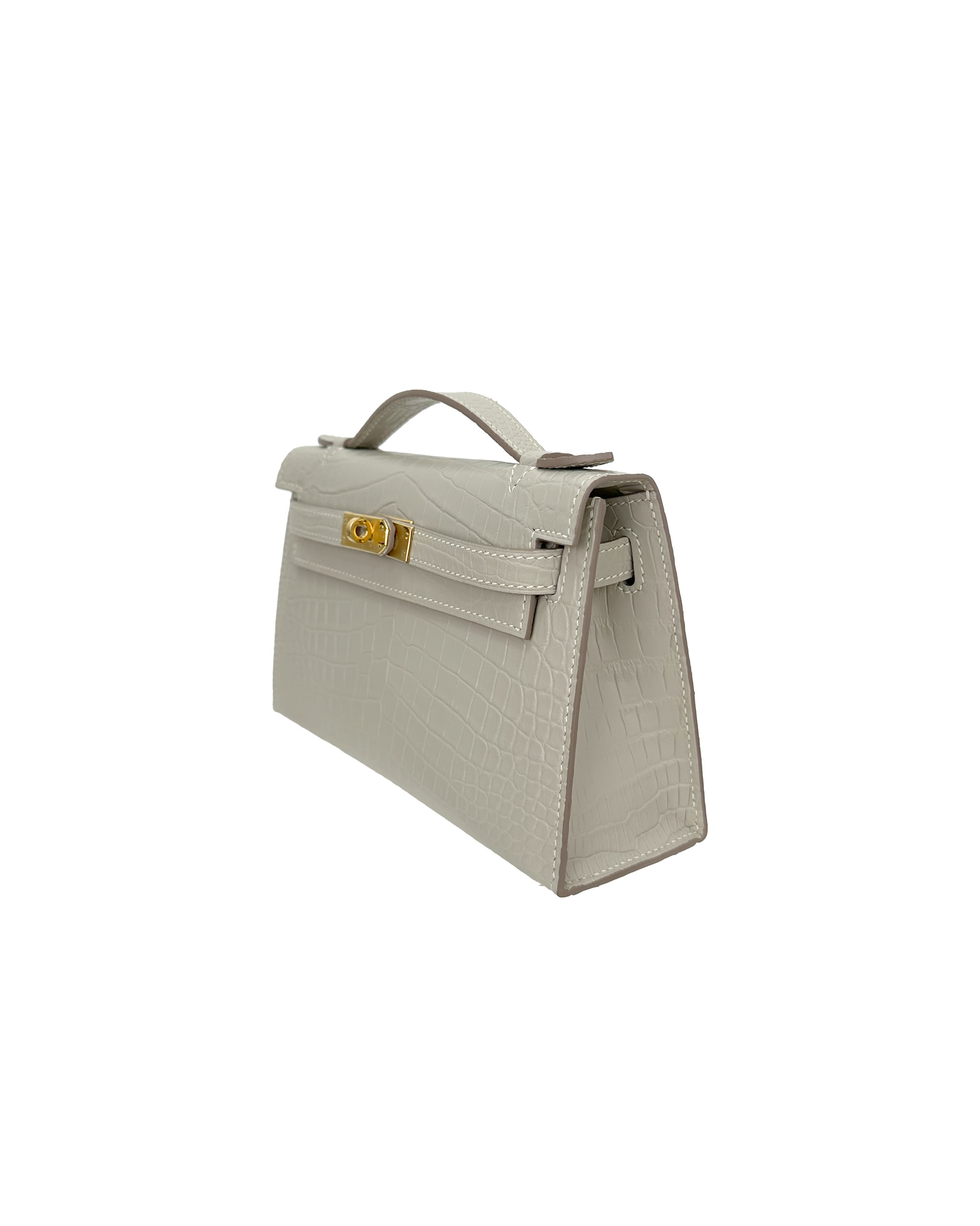 Ladies' matte handbags made of Siamese crocodile leather, size 22