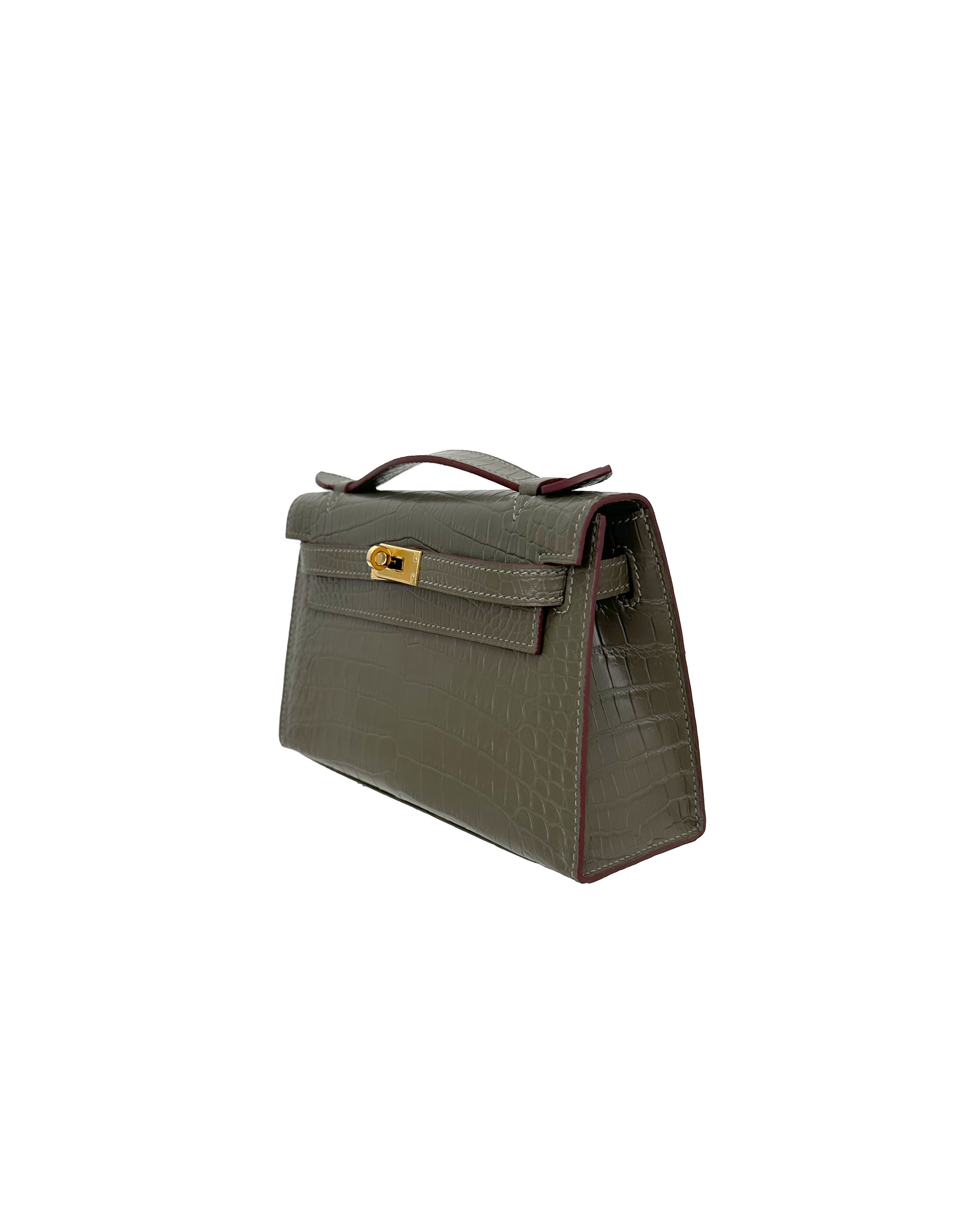 Ladies' matte handbags made of Siamese crocodile leather, size 22