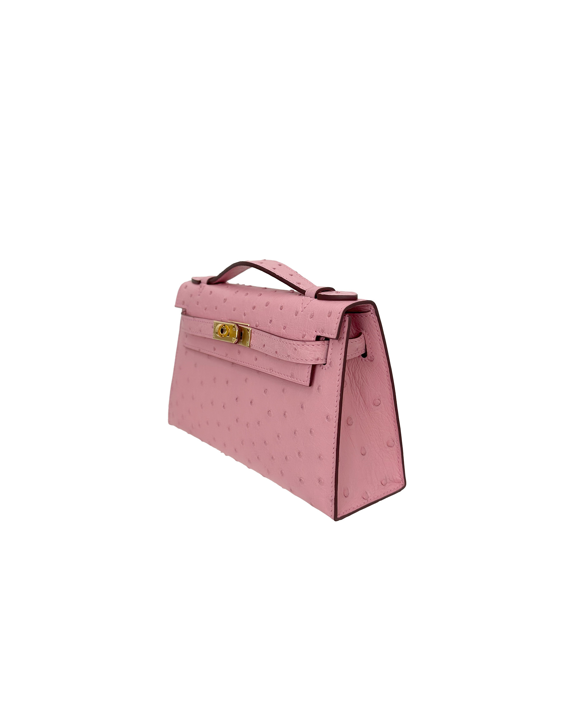 Ladies' handbags made of ostrich leather, size 22