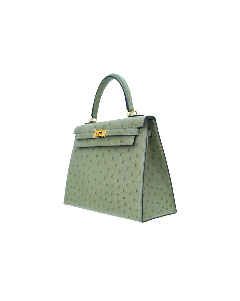 Ladies' handbags made of ostrich leather, size 25