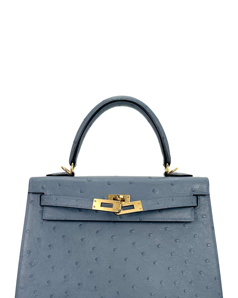Ladies' handbags made of ostrich leather, size 25