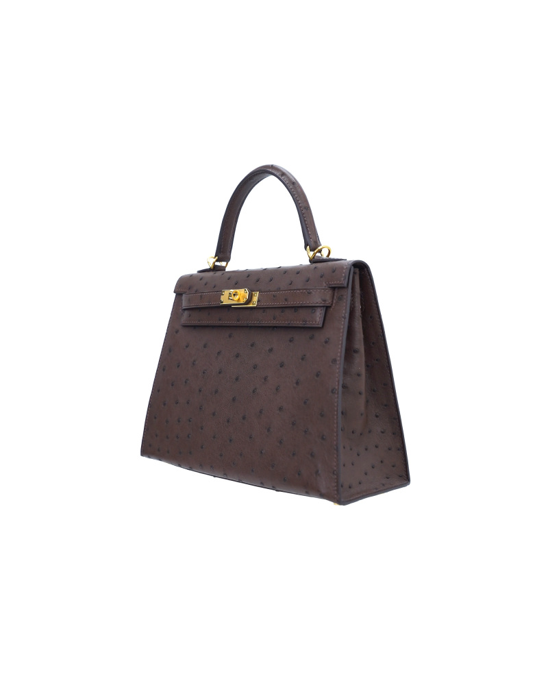 Ladies' handbags made of ostrich leather, size 25