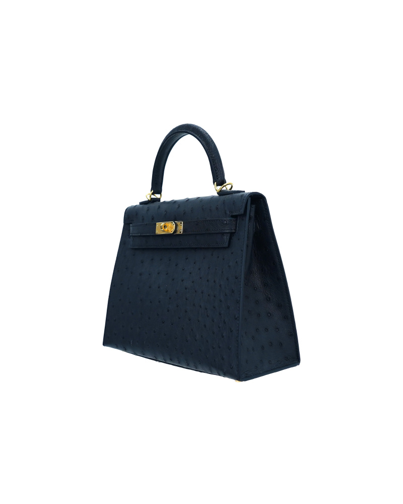 Ladies' handbags made of ostrich leather, size 25