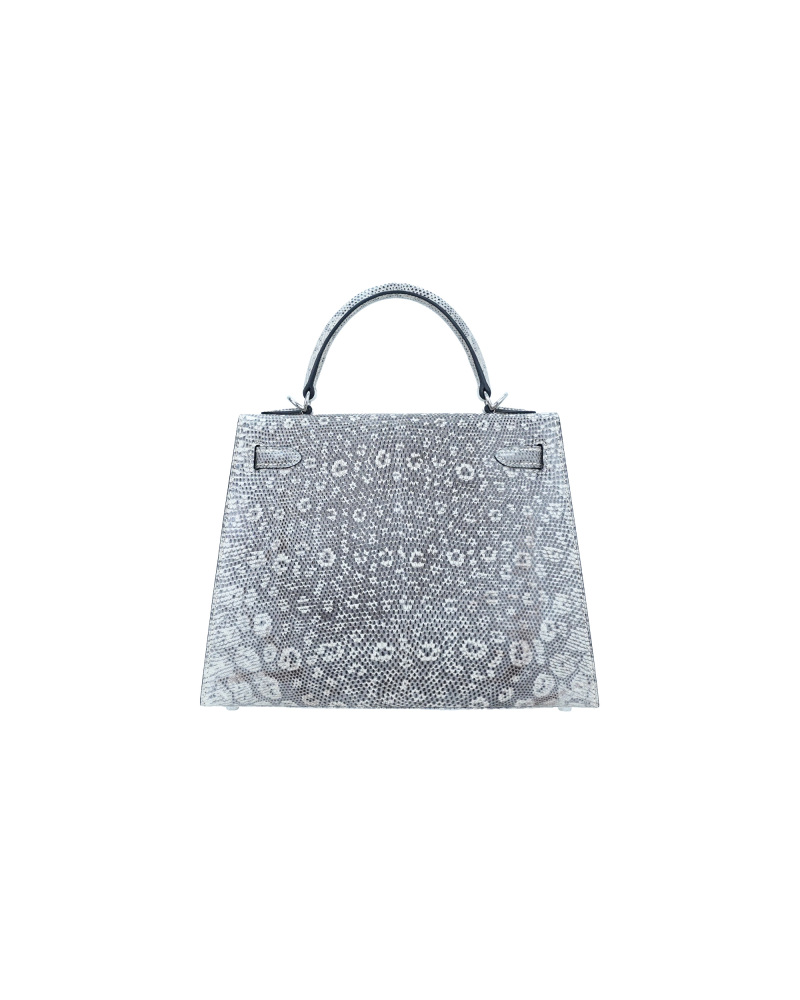 Ladies' hand-carrying and crossbody bag made of lizard leather, size 25