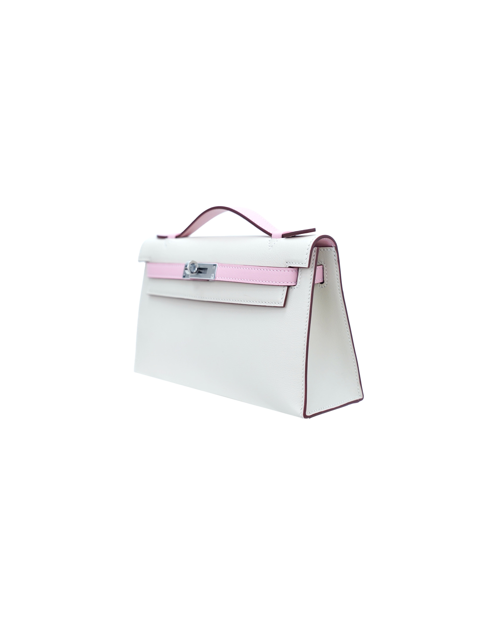 Ladies' handbag in a color-blocked design made of cowhide, size 22