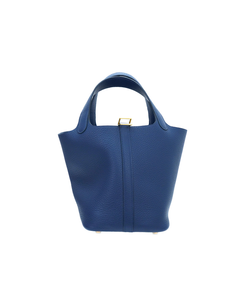 Handmade cowhide bucket bag in size 18cm