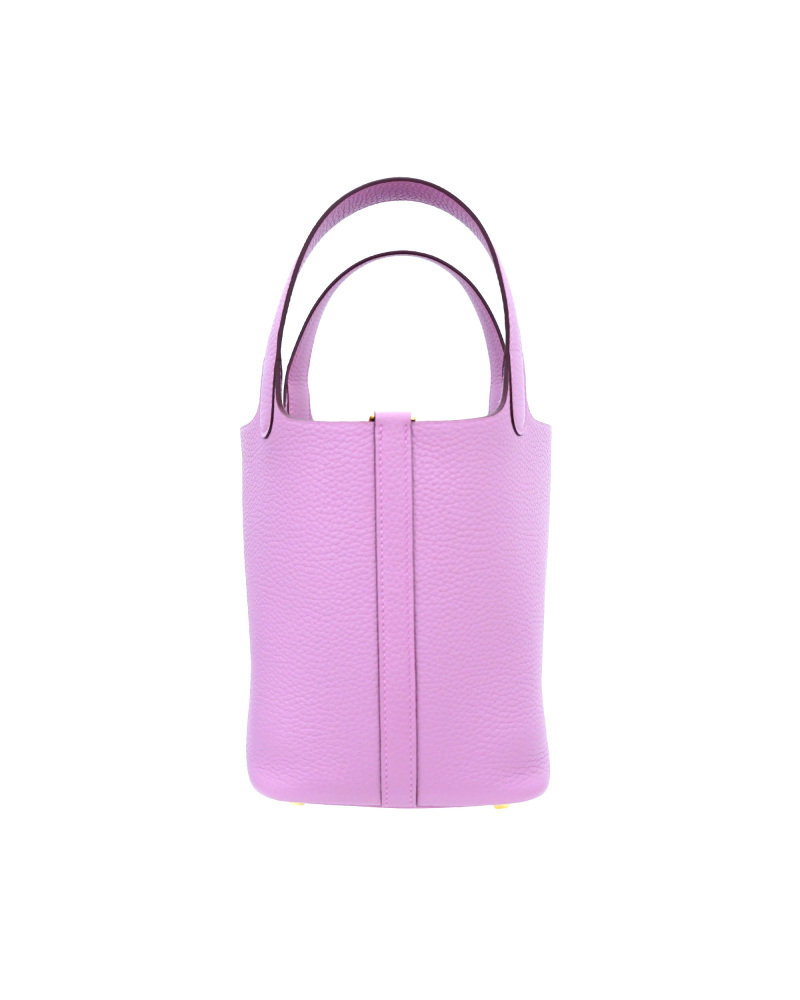 Handmade cowhide bucket bag in size 18cm