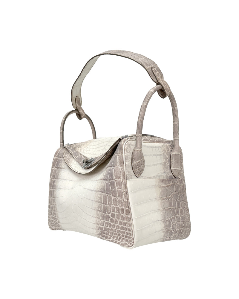 Handmade single-shoulder Himalayan Nile crocodile leather bag, size 30