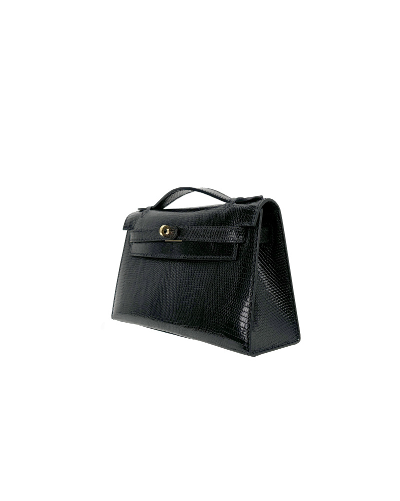 Handmade bag made of lizard leather