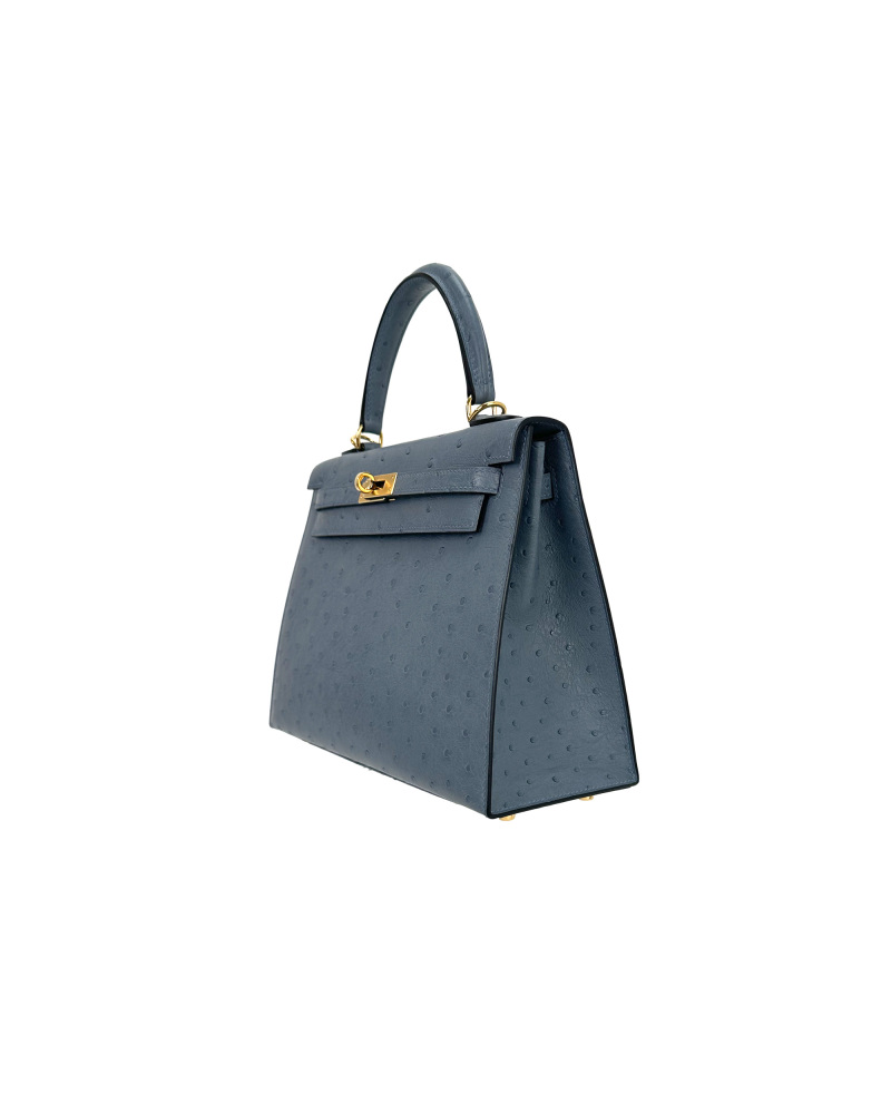 Ladies' handbags made of ostrich leather, size 25