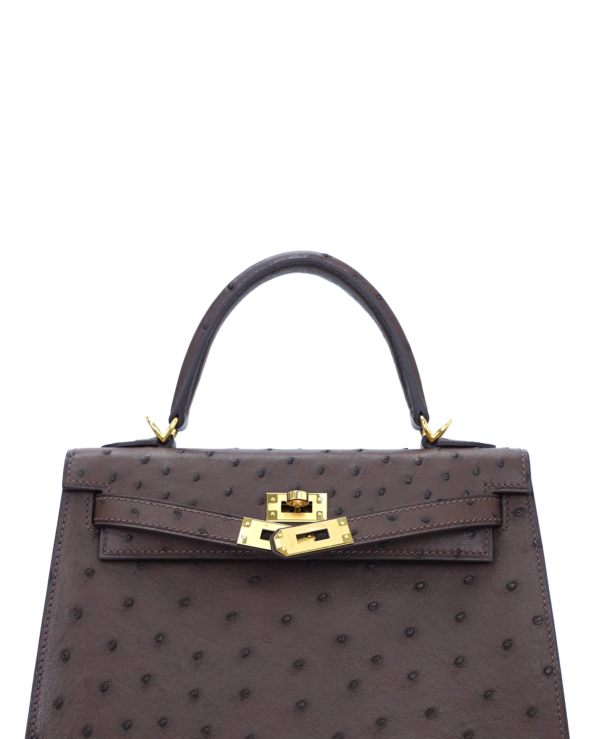 Ladies' handbags made of ostrich leather, size 25