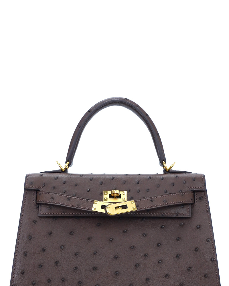 Ladies' handbags made of ostrich leather, size 25