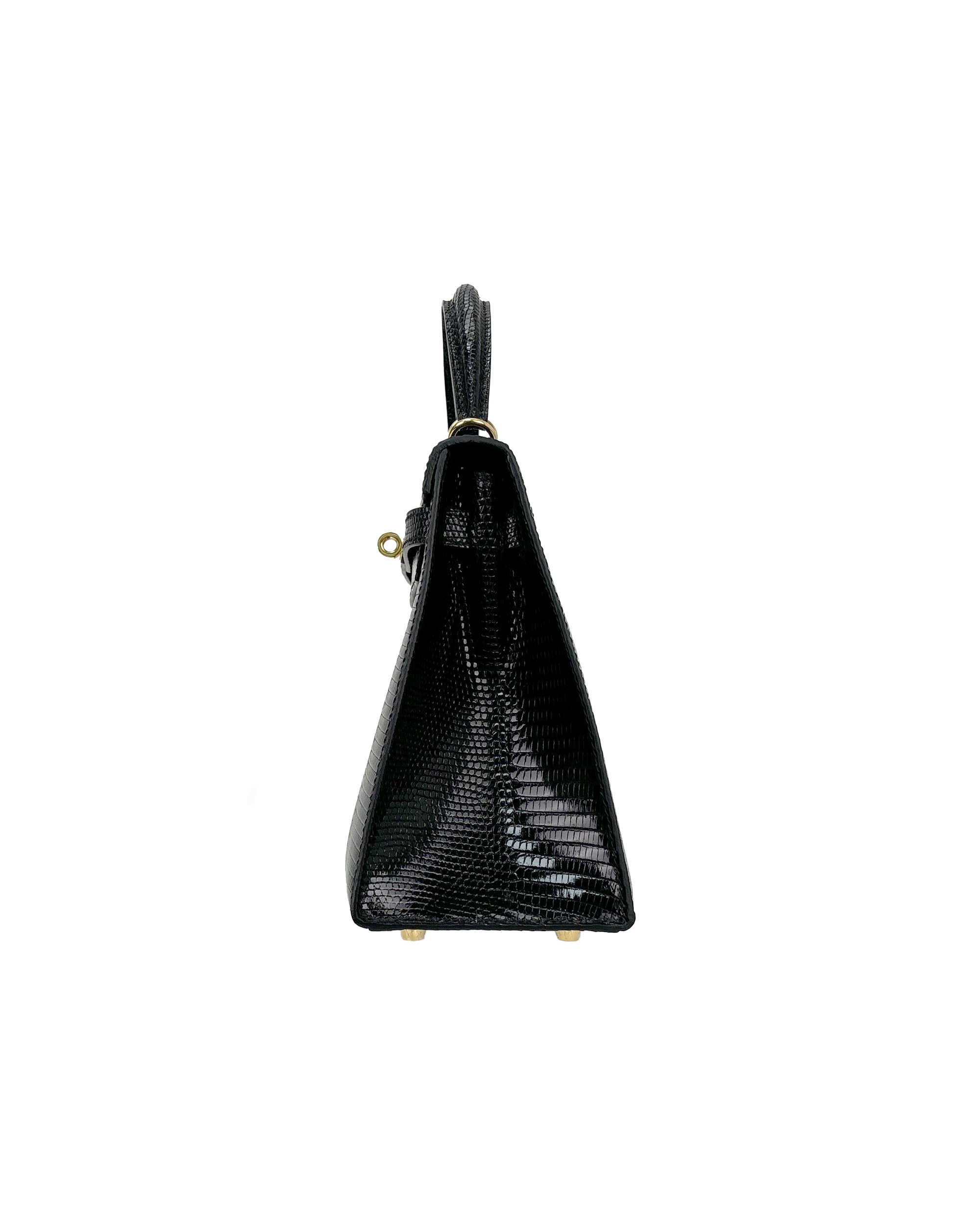 Ladies' hand-carrying and crossbody bag made of lizard leather, size 25
