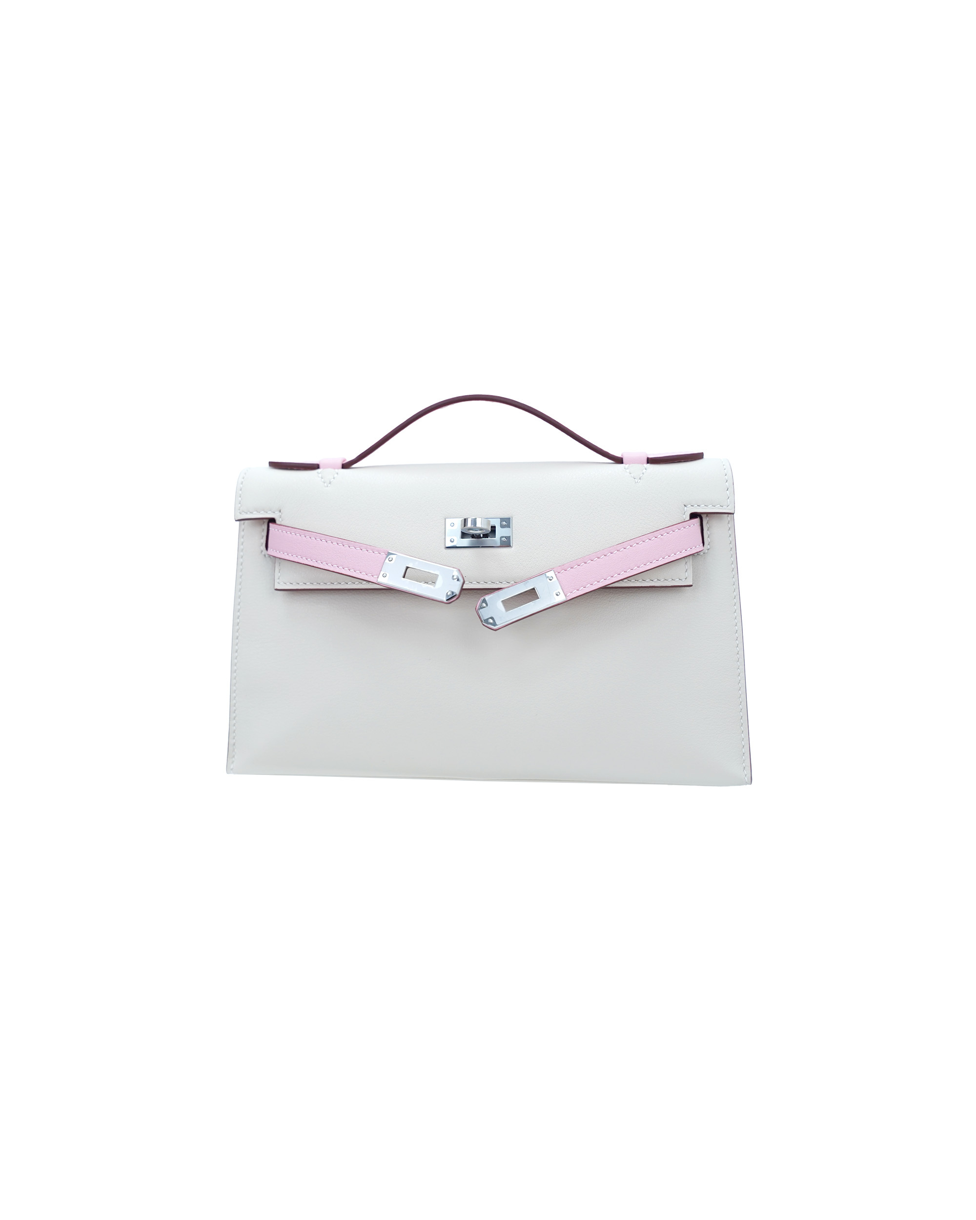 Ladies' handbag in a color-blocked design made of cowhide, size 22