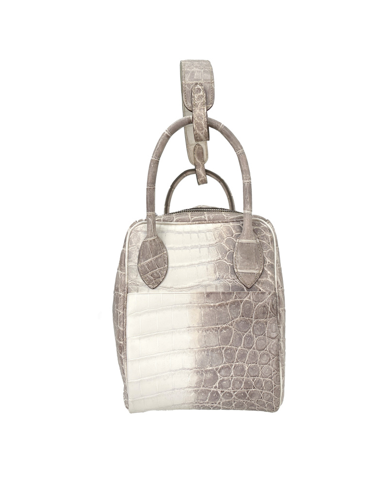 Handmade single-shoulder Himalayan Nile crocodile leather bag, size 30