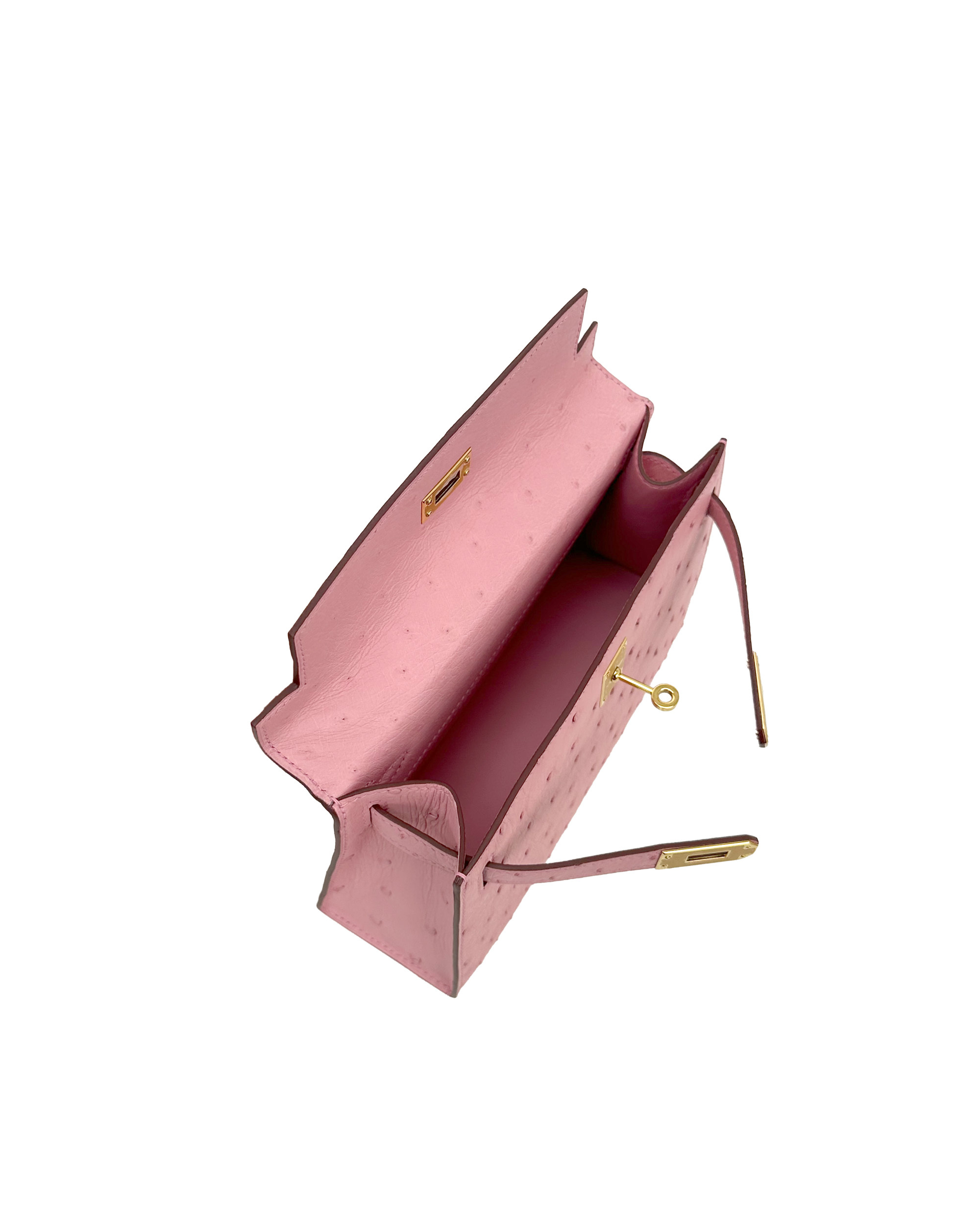 Ladies' handbags made of ostrich leather, size 22