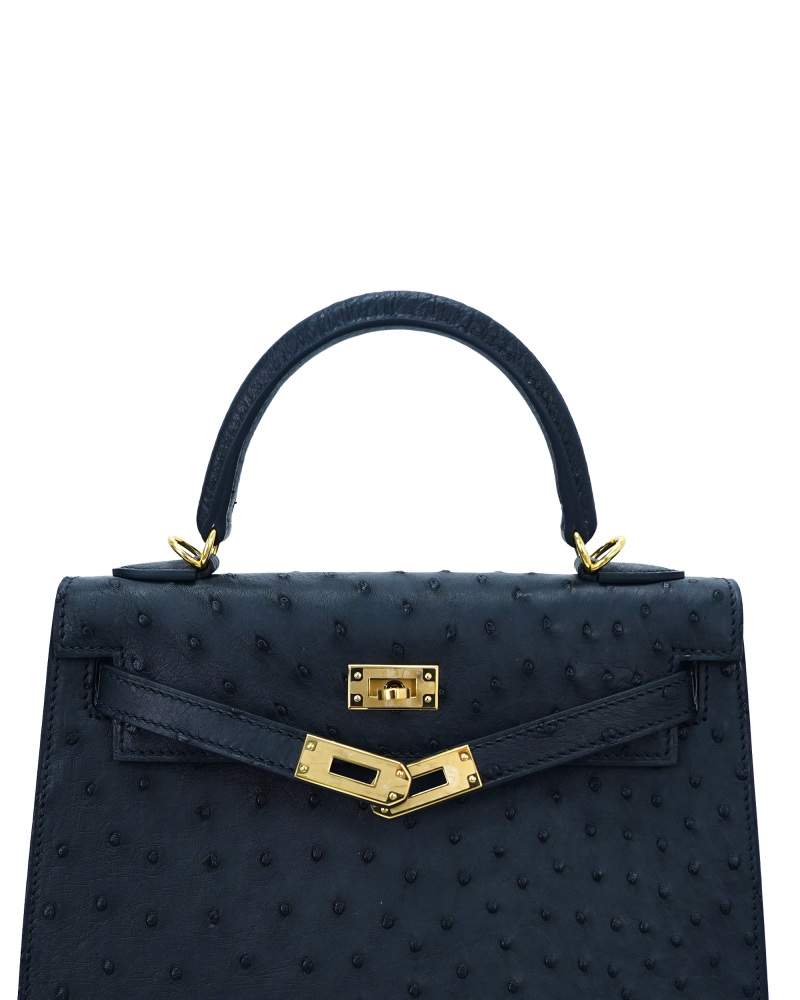 Ladies' handbags made of ostrich leather, size 25