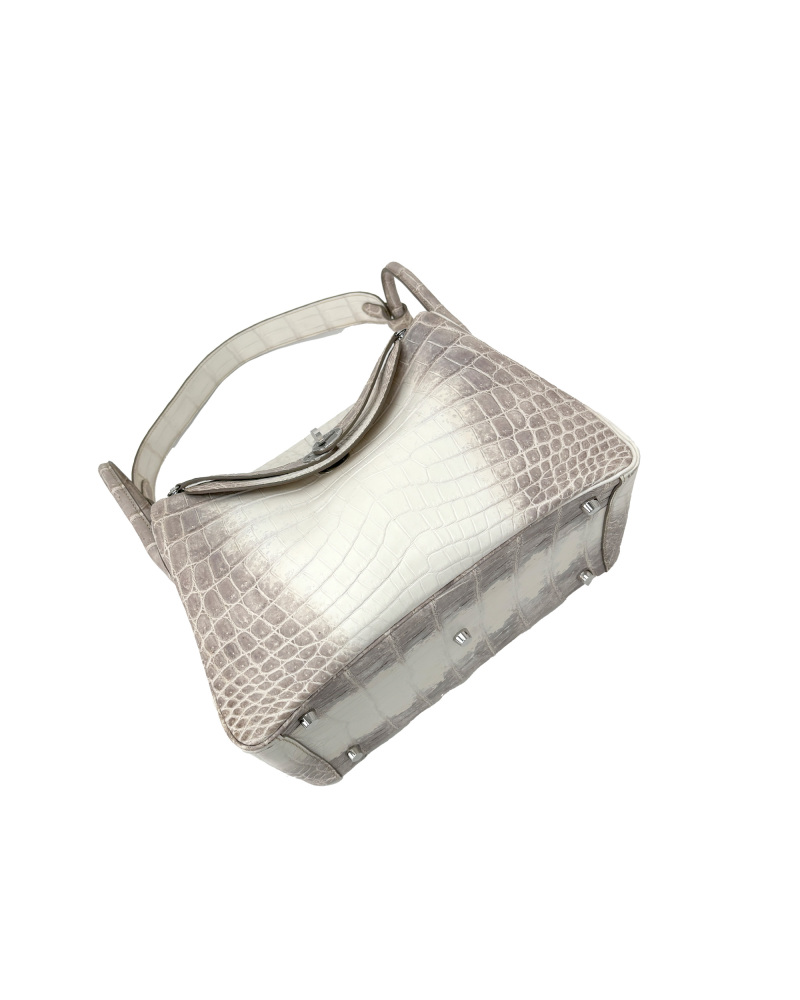 Handmade single-shoulder Himalayan Nile crocodile leather bag, size 30