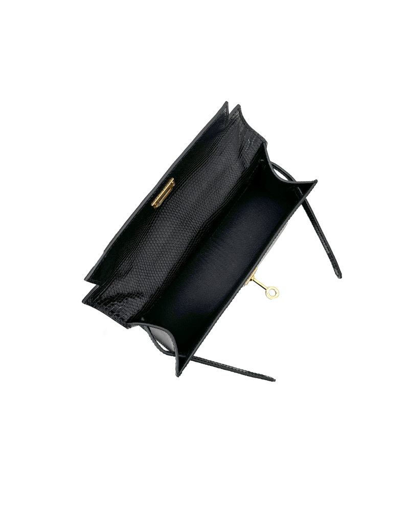 Handmade bag made of lizard leather