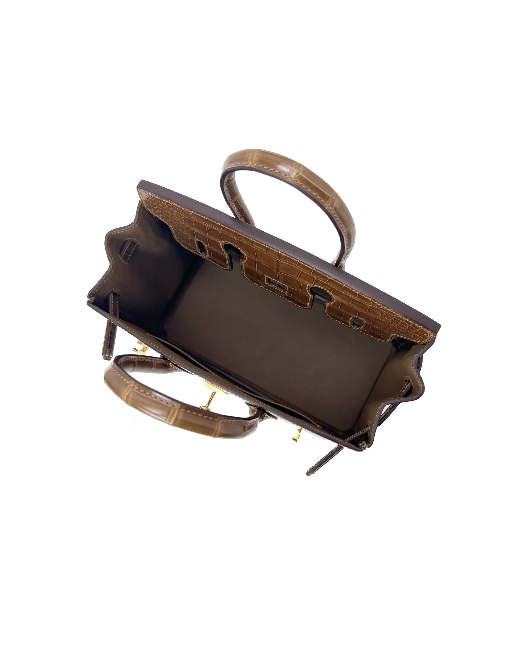 Ladies' hand-made bags made of American alligator leather, size 25