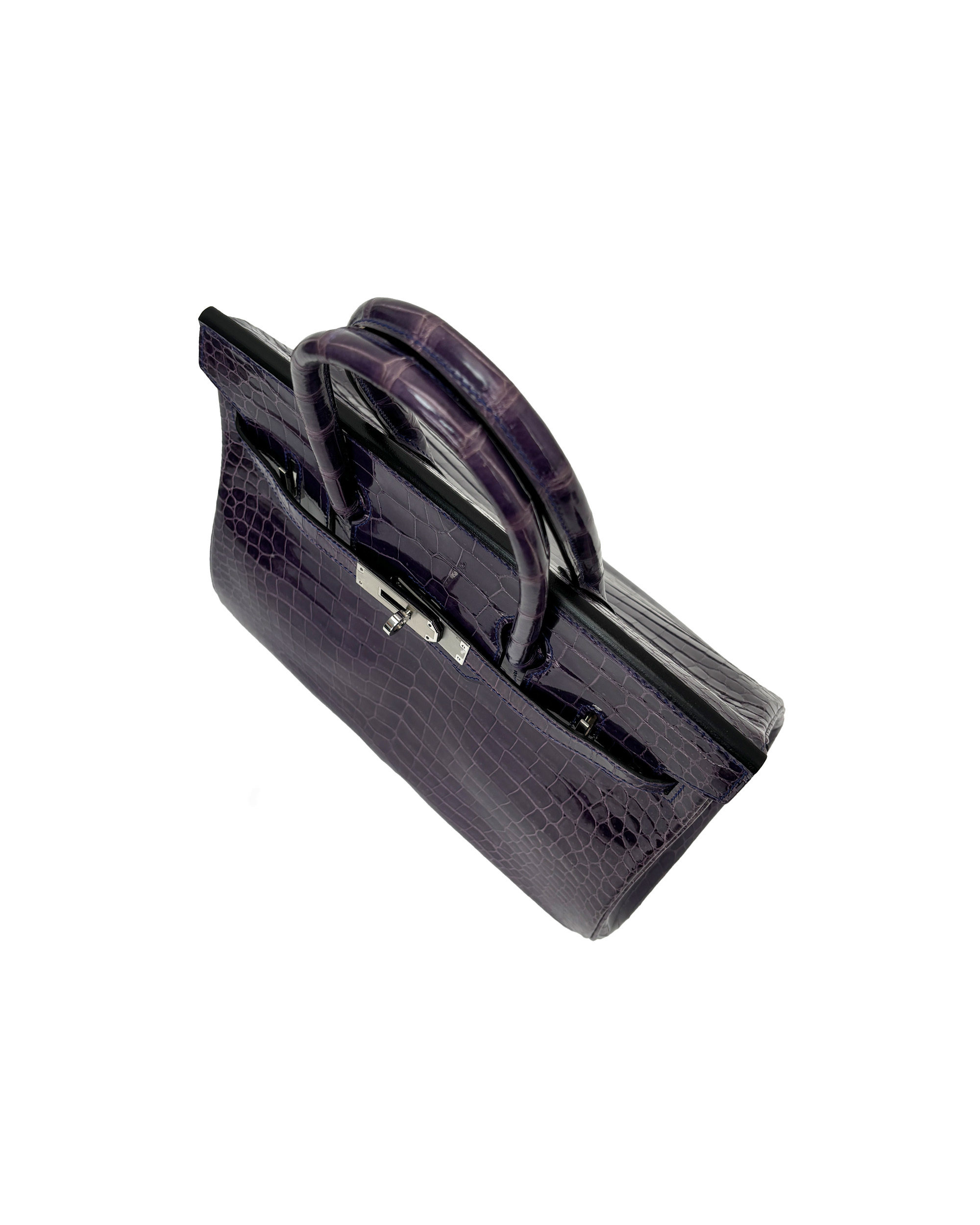 Ladies' hand-made bags, made of saltwater crocodile leather, size 30