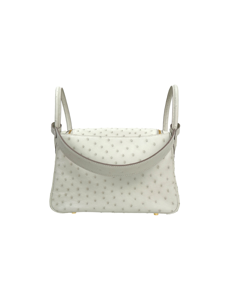 Handmade single-shoulder bag made of ostrich leather, size 26