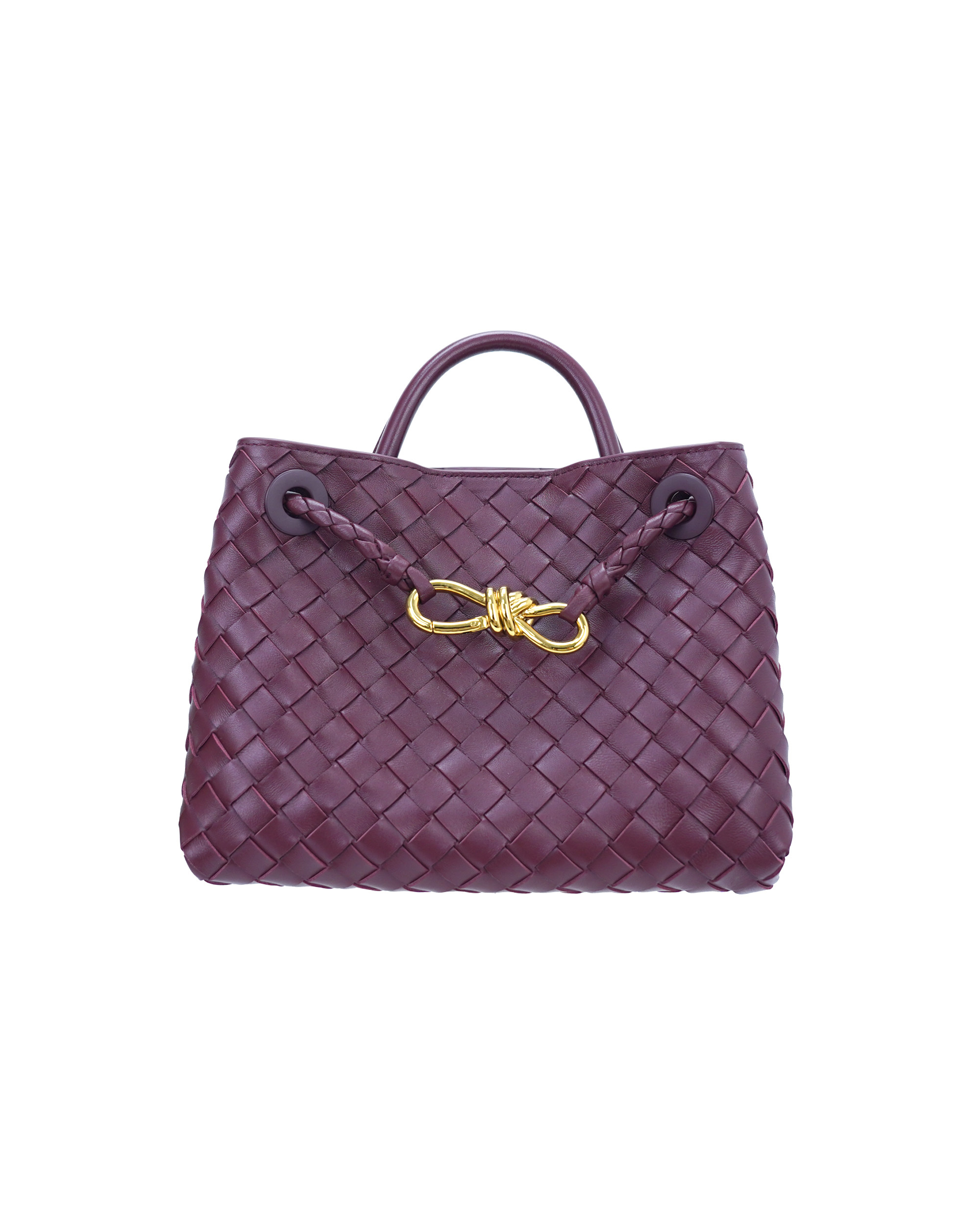 Handmade sheepskin woven crossbody tote bag, 25cm size
