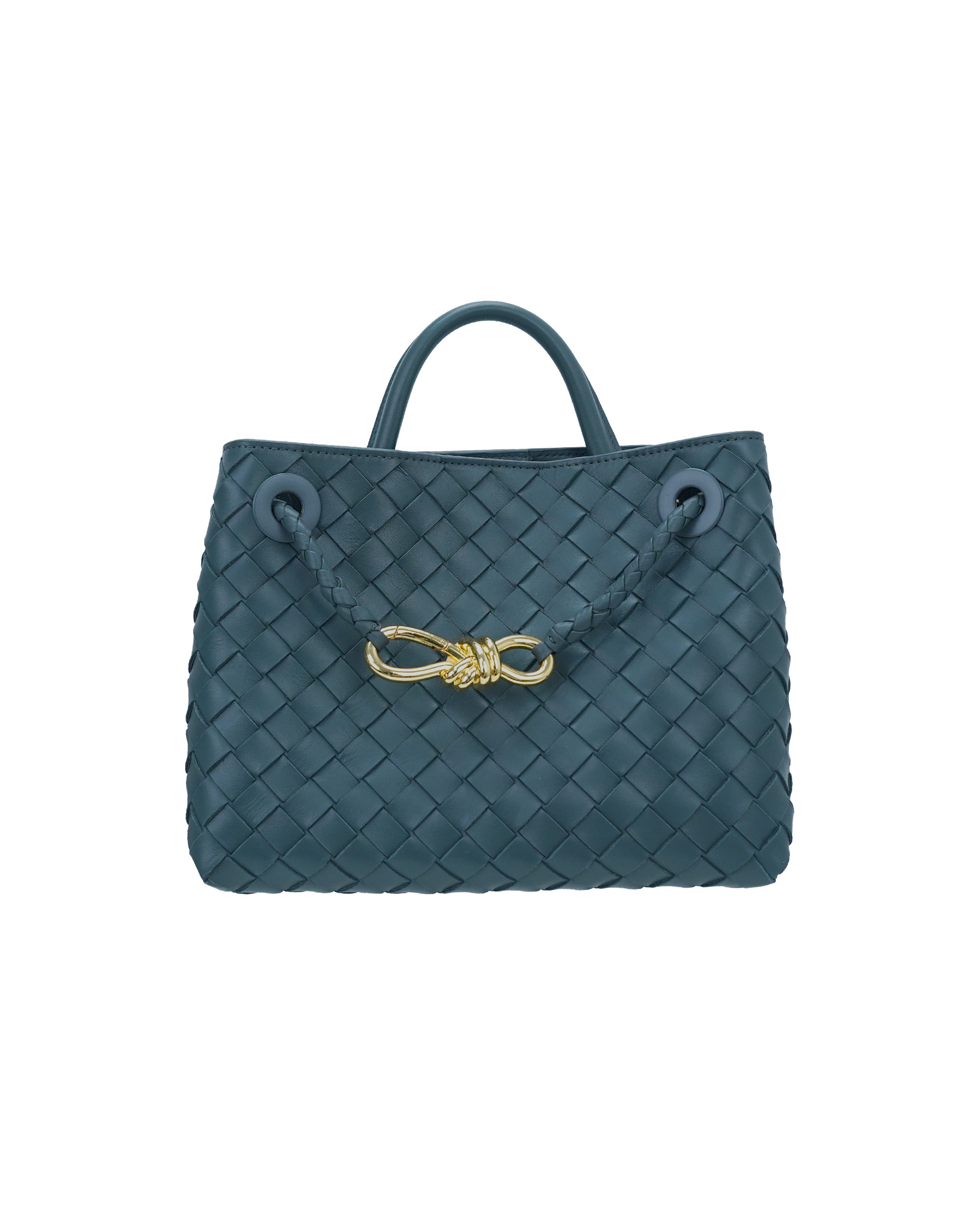Handmade sheepskin woven crossbody tote bag, 25cm size