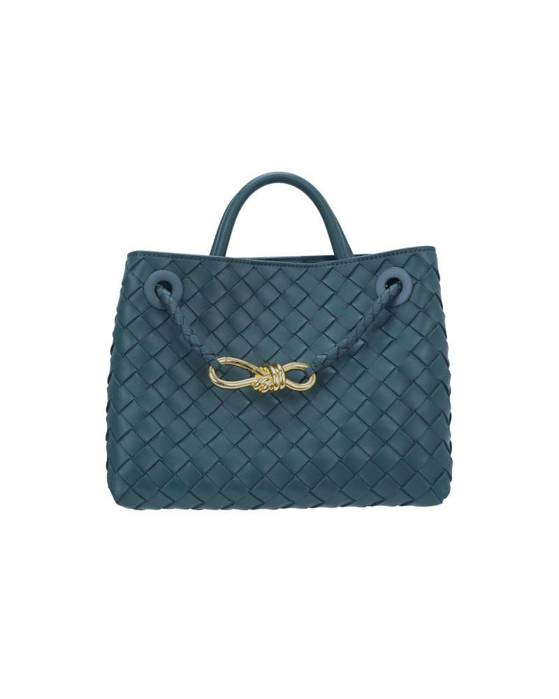 Handmade sheepskin woven crossbody tote bag, 25cm size