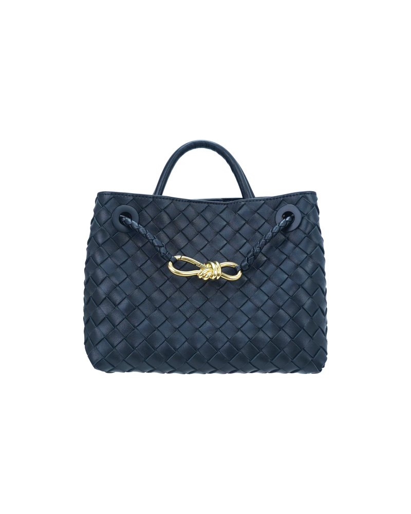 Handmade sheepskin woven crossbody tote bag, 25cm size