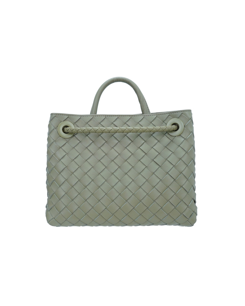 Handmade sheepskin woven crossbody tote bag, 25cm size