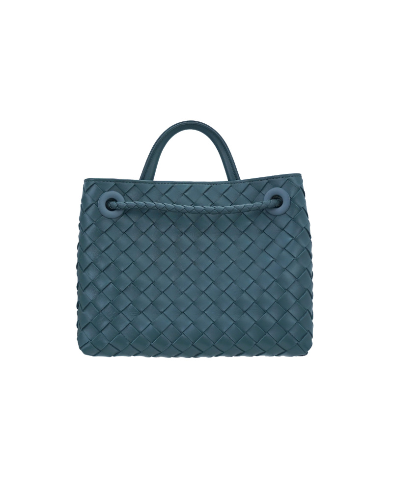 Handmade sheepskin woven crossbody tote bag, 25cm size