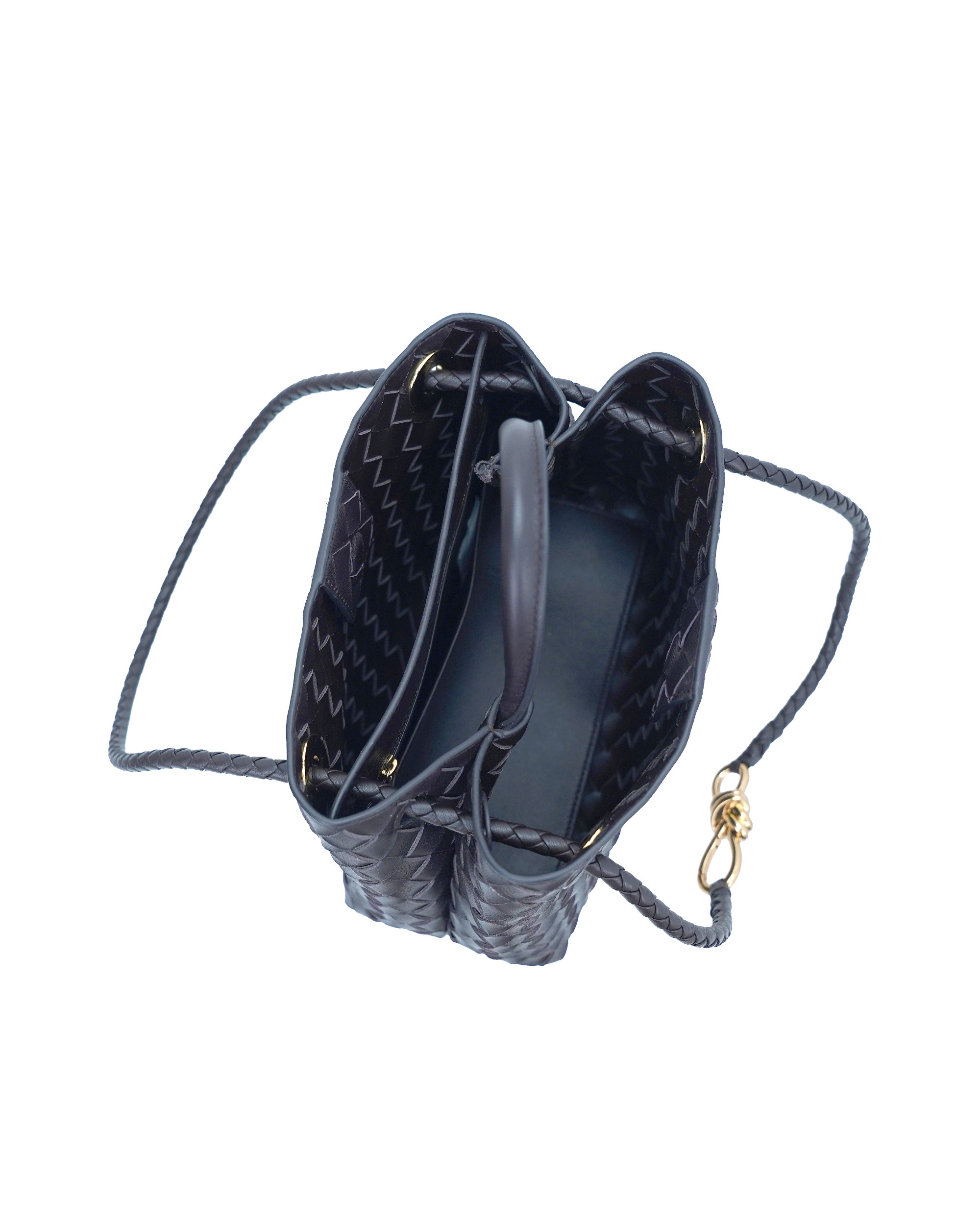 Handmade sheepskin woven crossbody tote bag, 25cm size