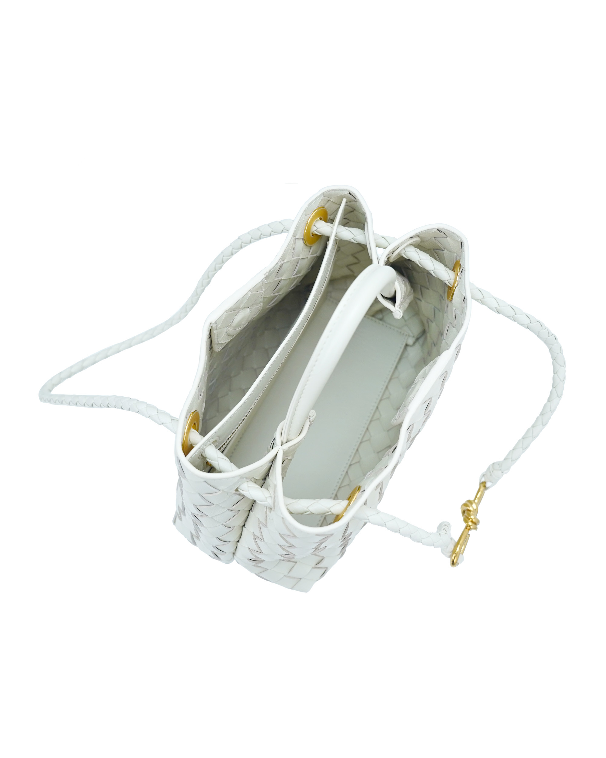 Handmade sheepskin woven crossbody tote bag, 25cm size