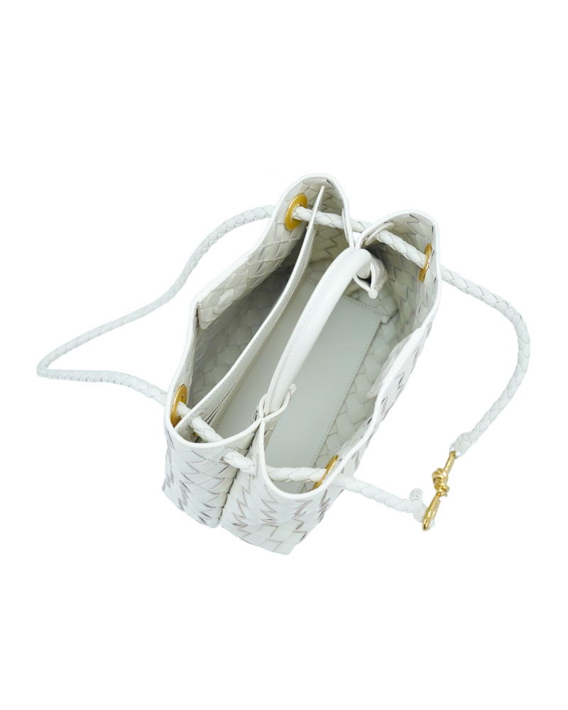 Handmade sheepskin woven crossbody tote bag, 25cm size