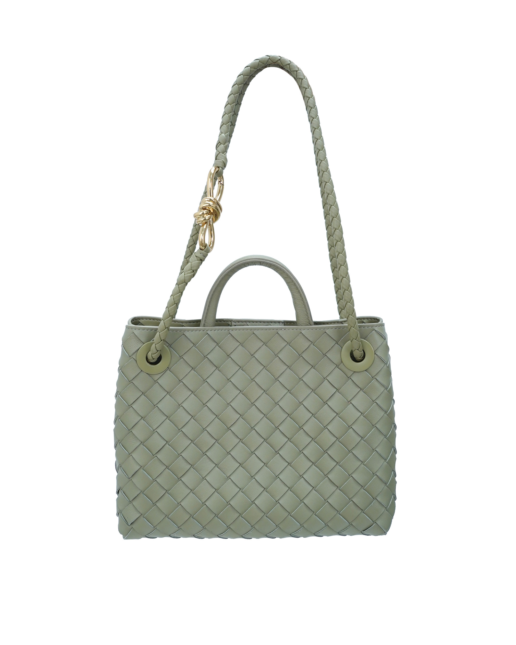 Handmade sheepskin woven crossbody tote bag, 25cm size