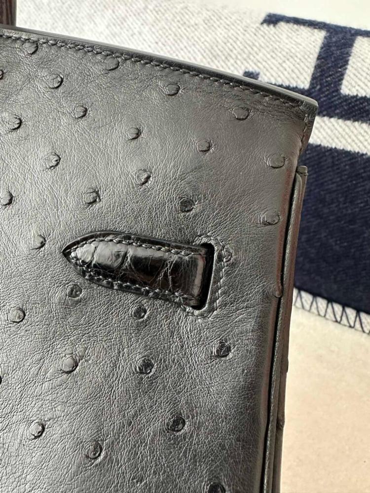 BK25size-black-American crocodile skin