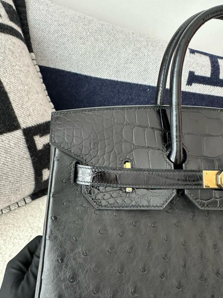 BK25size-black-American crocodile skin