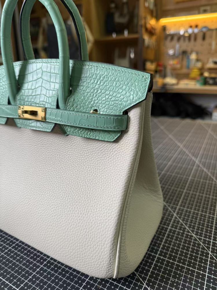 BK-25size-Crocodile leather + Togo leather
