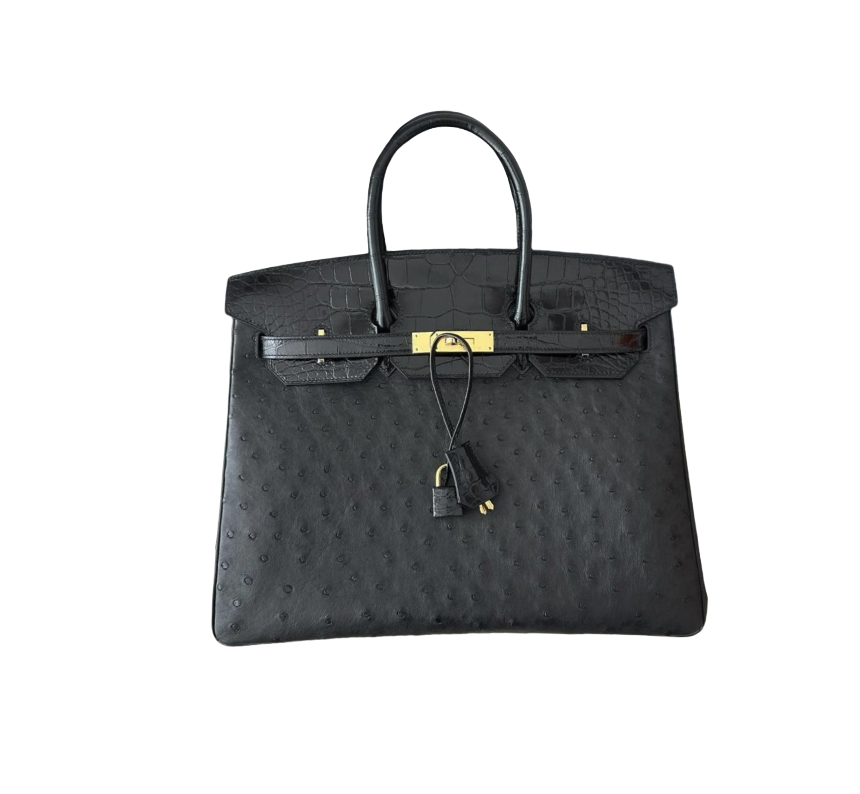 BK25size-black-ostrich skin