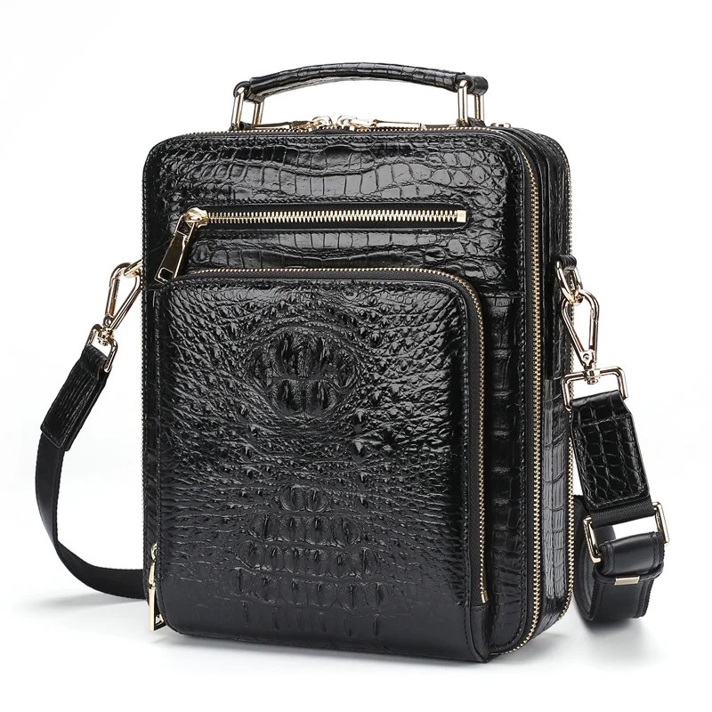 Crocodile Backbone Leather Tote 1075