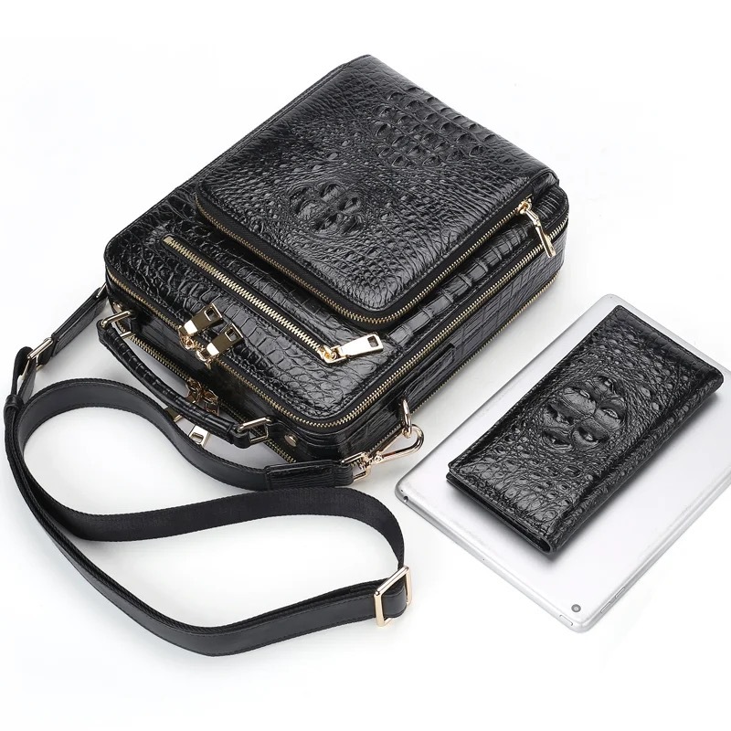 Crocodile Backbone Leather Tote 1075